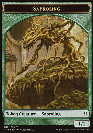 token 1/1 green Saproling creature